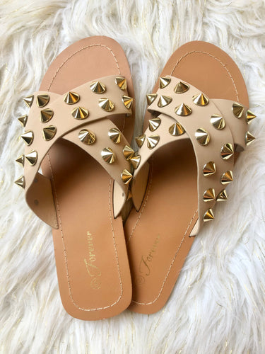 Taupe Studded Sandals