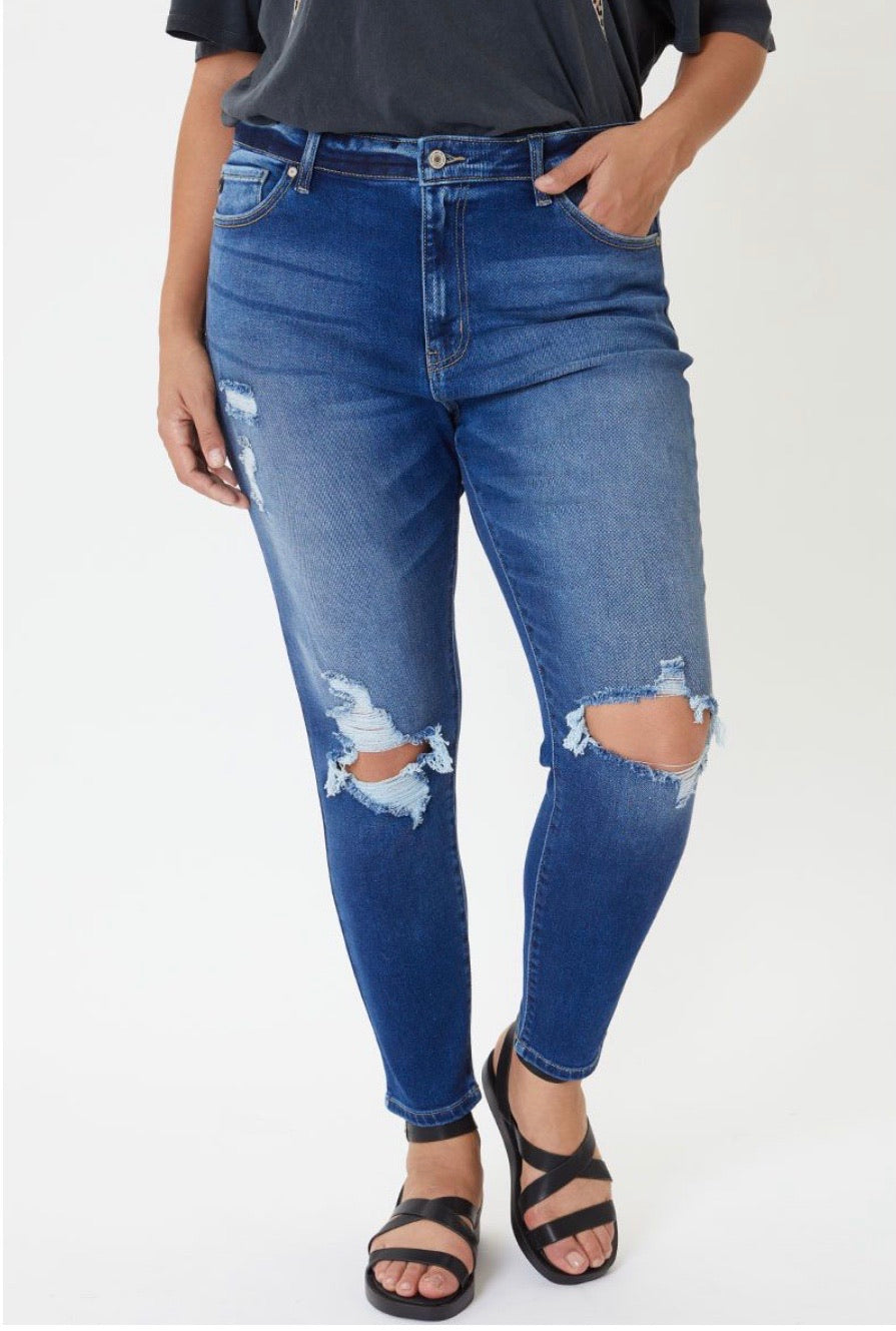 Curvy Distressed Skinny Jeans