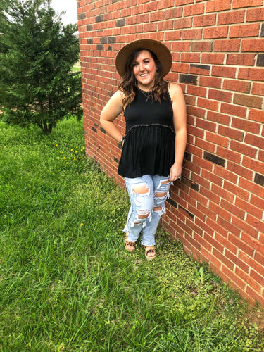 Black Peplum Tank