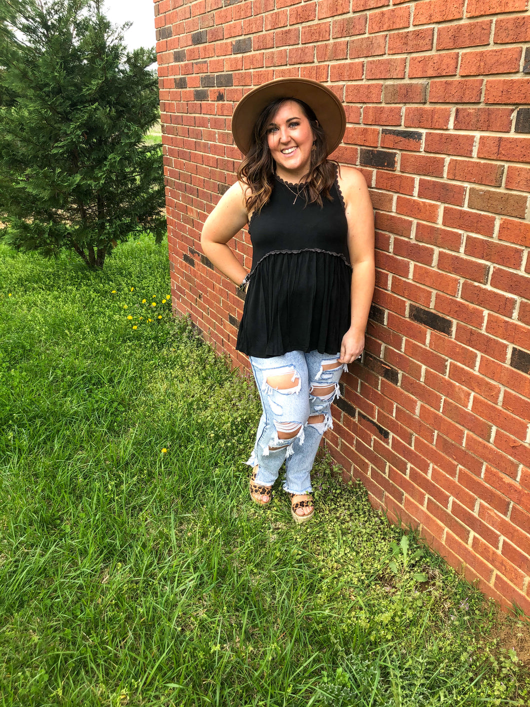 Black Peplum Tank