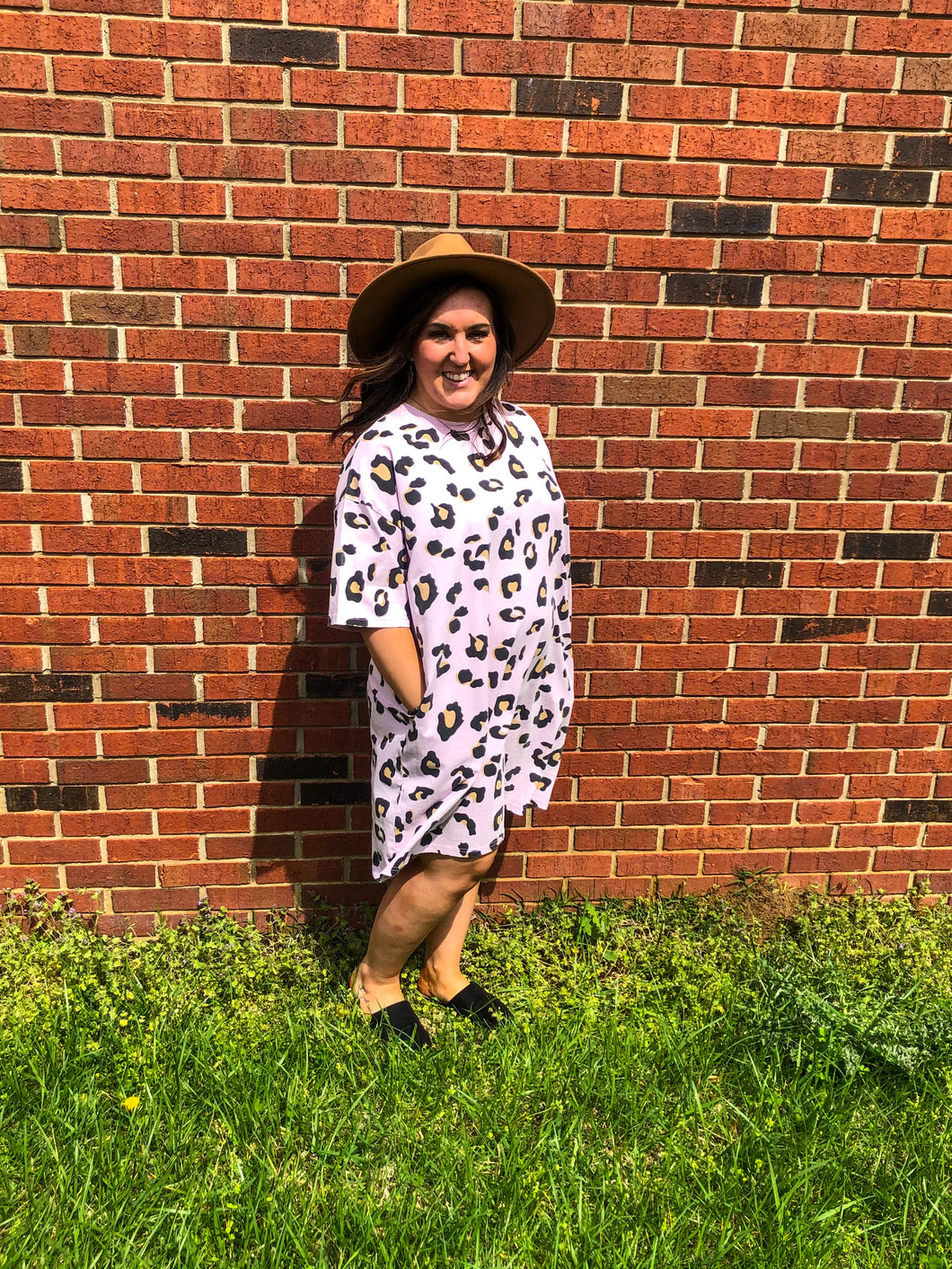 Lavender Leopard T-shirt Dress