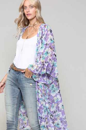 Lavender Floral Kimono