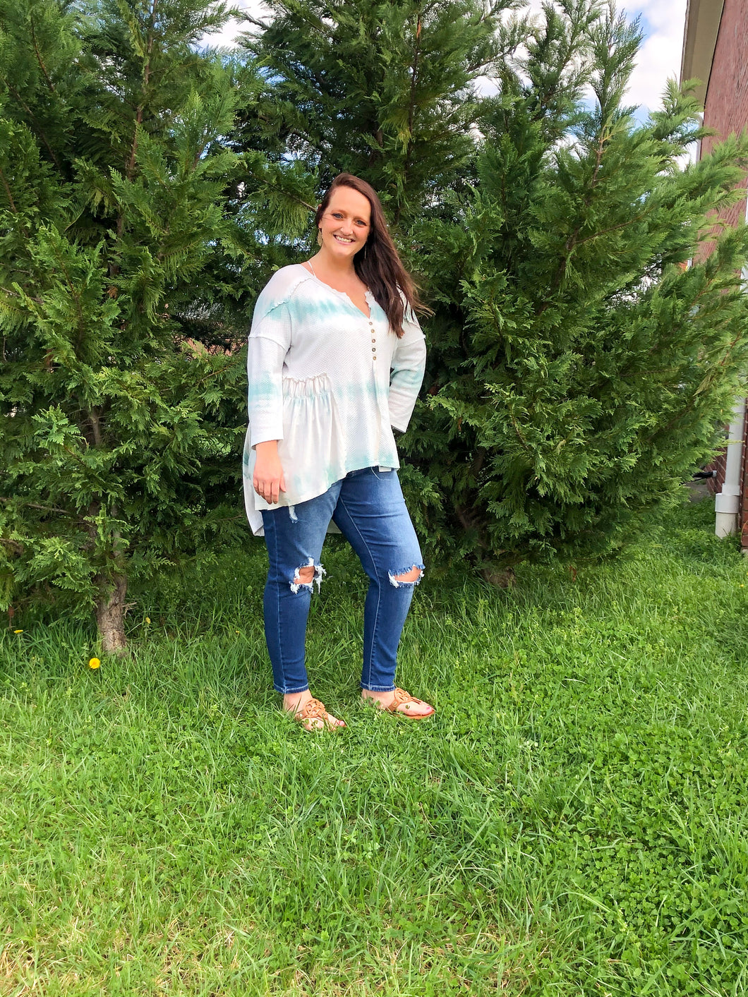 Aqua Stripe Knit Tunic