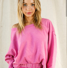 Load image into Gallery viewer, Fuchsia Open Back Crop Top Sweater