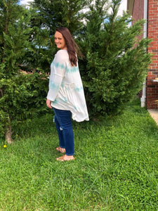 Aqua Stripe Knit Tunic