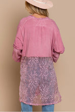 Load image into Gallery viewer, Plum Lace Cardigan